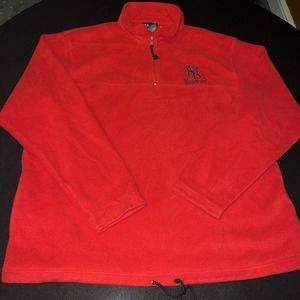 Vintage 90s New York Yankees Fleece Quarter Zip Adidas Sweatshirt Size XXL